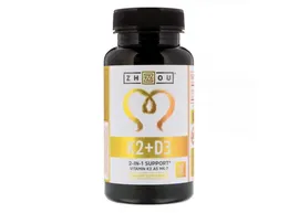 Zhou Nutrition K2 + D3 поддержка 2-в-1 60 вегетарианских капсул