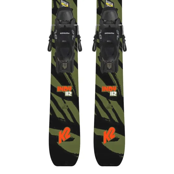 K2 Indy+FDT 7.0 L Plate junior alpine skis pack-1